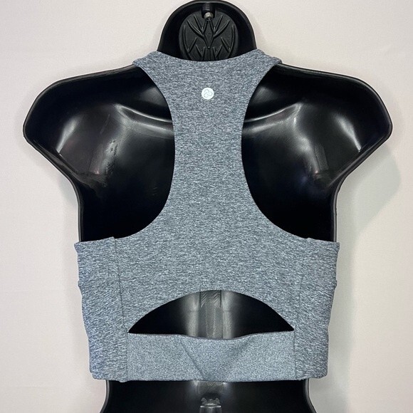 Zella Space Dye Green/Gray Race Back Sports Bra Size Medium - Picture 2 of 8
